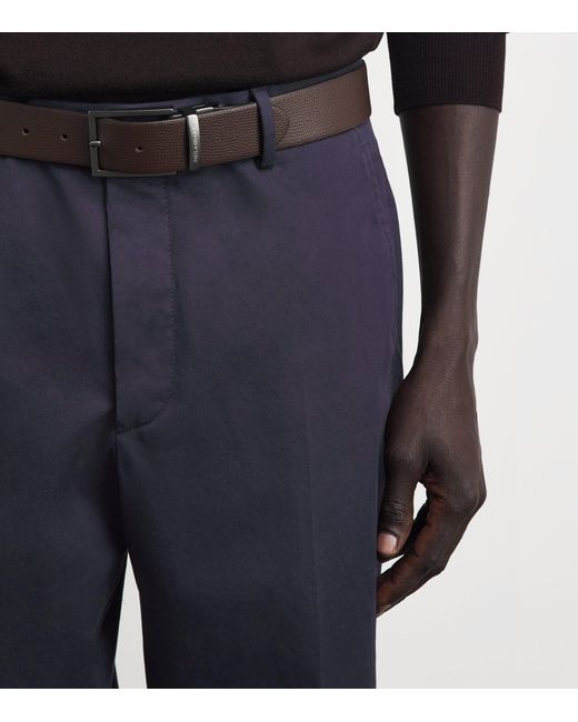 Ralph Lauren Blue Wool Gabardine Straight Trousers for men