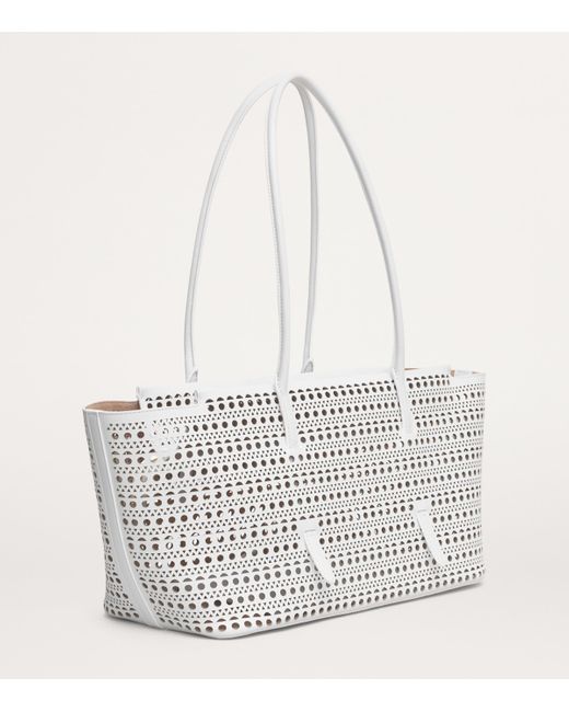 Alaïa White Leather Neo Mina 32 Shoulder Bag