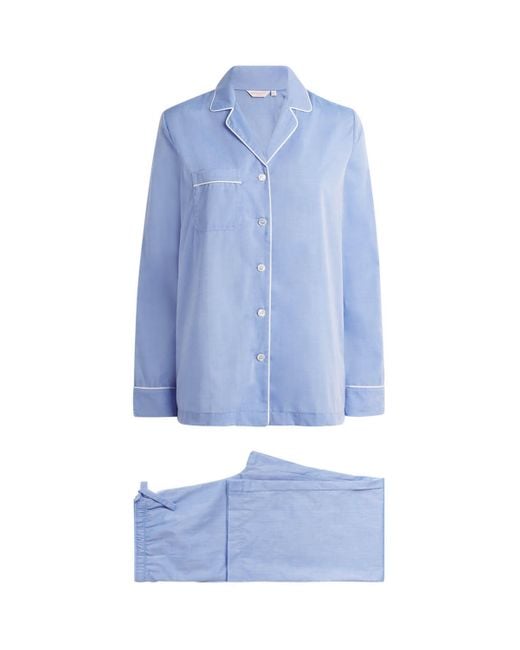 Derek Rose Blue Cotton Classic Pyjama Set