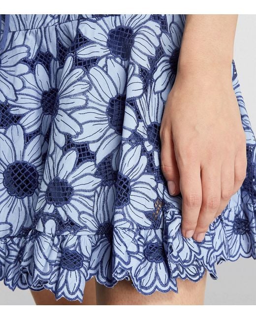 Sandro Floral Mini Dress in Blue | Lyst