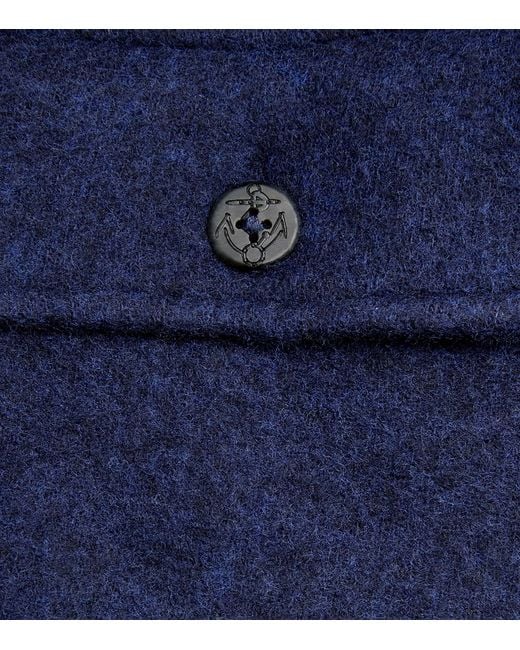 Polo Ralph Lauren Blue Wool-Blend Felt Overshirt for men