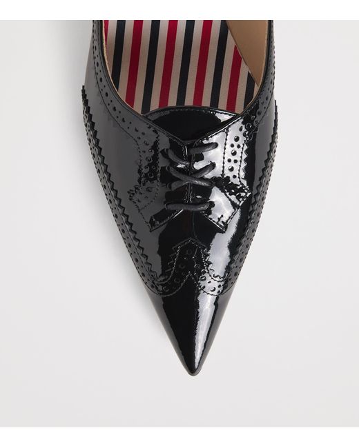 Thom Browne Black Patent Leather Wingtip Pumps 50