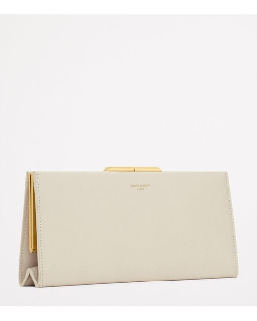Saint Laurent Natural Calfskin Midnight Clutch Bag