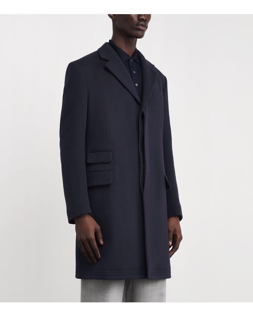 Ralph Lauren Blue Wool-Blend Kent Overcoat for men