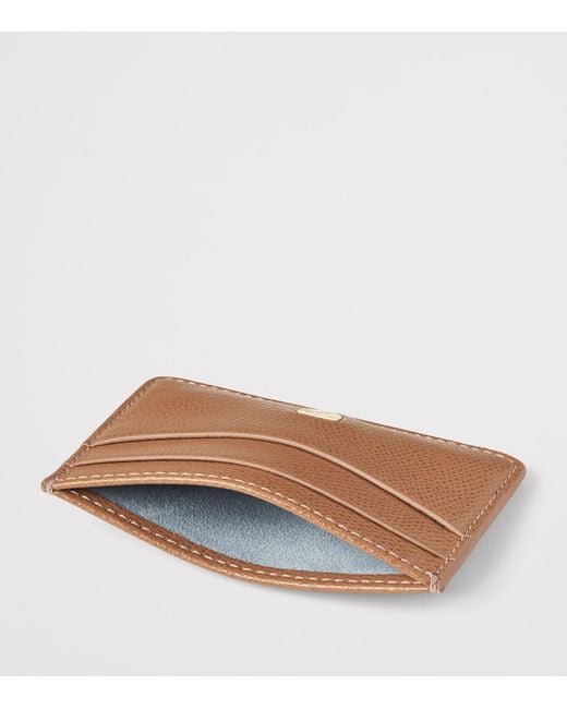 Aspinal Brown Leather Logo Card Holder