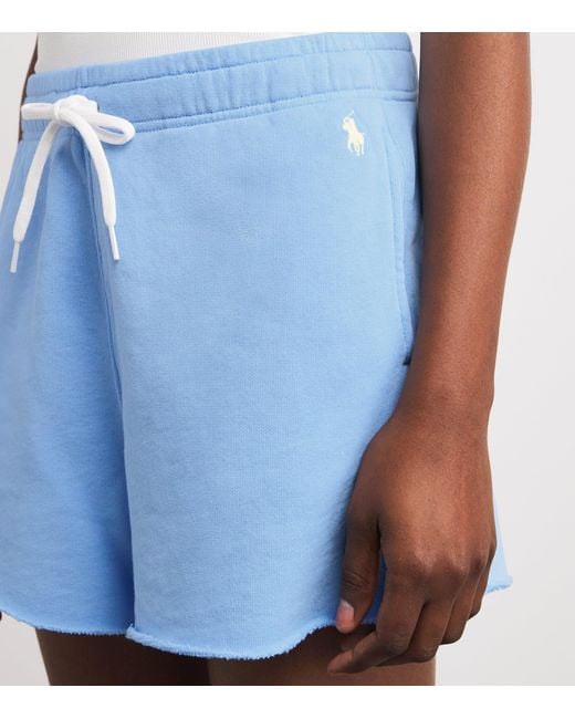 Polo Ralph Lauren Blue Fleece Cut-Off Shorts