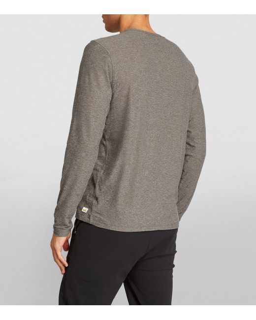 vuori Gray Strato Tech Long-Sleeved T-Shirt for men