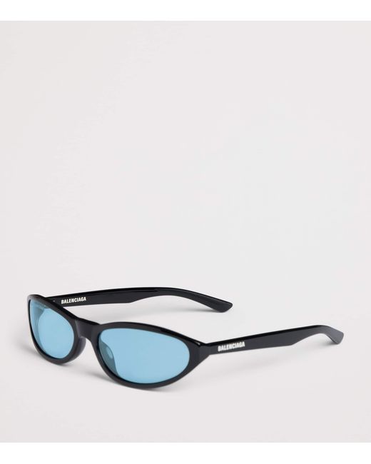 Balenciaga Blue Acetate Neo Round Sunglasses