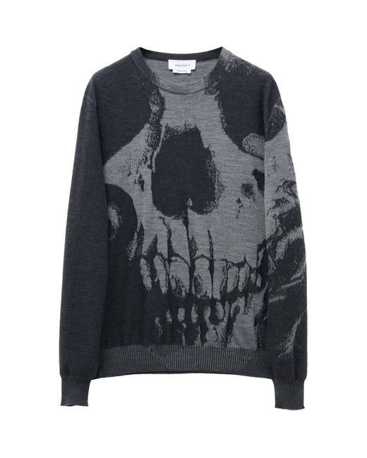 Alexander McQueen Black Wool Skull Sweater