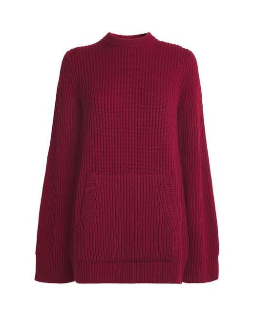 Max Mara Red Wool-Cashmere Mini Dress
