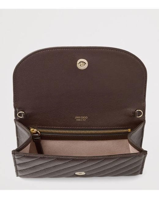 Jimmy Choo Brown Curve Wallet On Chain