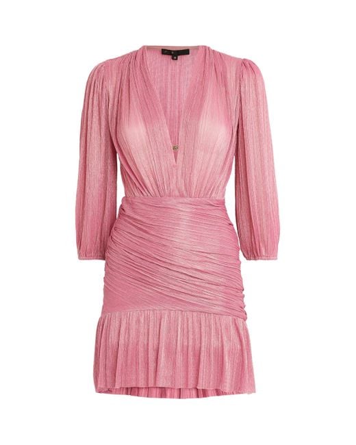 Maje Pink Draped Mini Dress