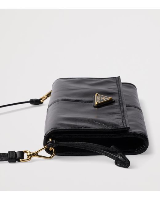 Prada Black Leather Chain Wallet