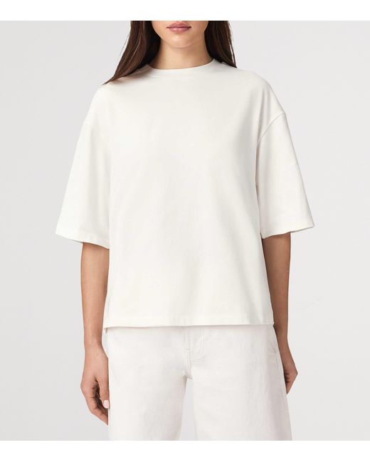 AllSaints White Organic Cotton Embroidered Amelie T-Shirt