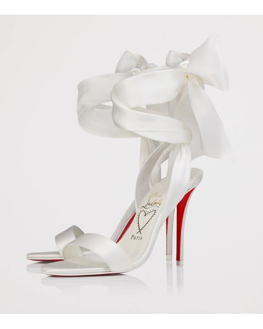 Christian Louboutin White Miss Z Sandal Du Desert 100 Satin Sandals