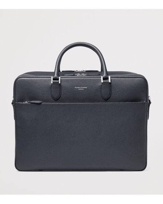Aspinal Black Leather 48 Hour Mount Street Travel Bag