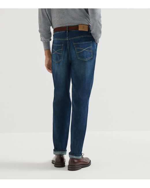 Brunello Cucinelli Blue Slim-Leg Jeans for men