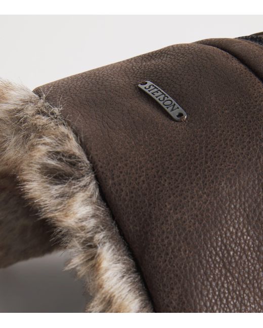 Stetson Black Cowhide Bomber Aviator Hat for men