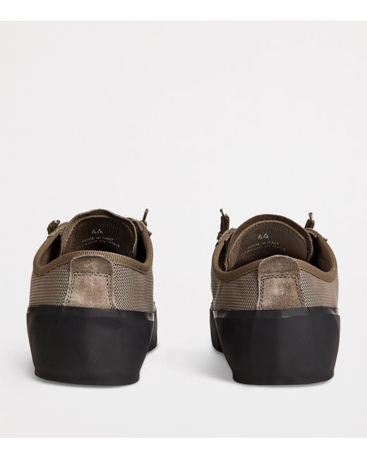 Stone Island Brown Mesh-Suede Sneakers for men