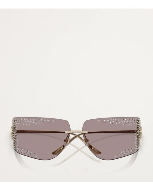 Jimmy Choo Gray Embellished Wire-Frame Sunglasses