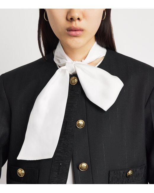 Sandro Blue Cropped Tailored Jacket
