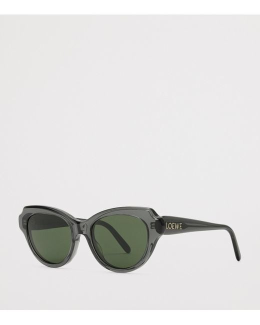 Loewe Green Acetate Swan Slim Sunglasses