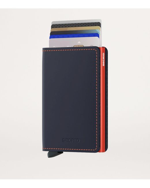 Secrid Blue Leather Slim Wallet