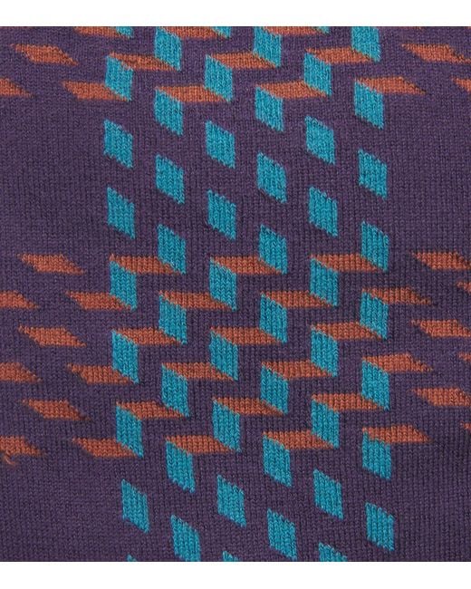 Doré Doré Blue Cotton Patterned Socks for men