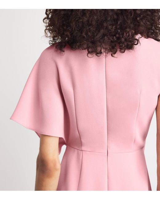 Roksanda Pink Crepe One-Shoulder Elva Midi Dress