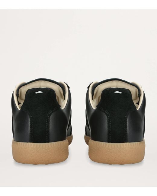 Maison Margiela Black Leather Replica Sneakers