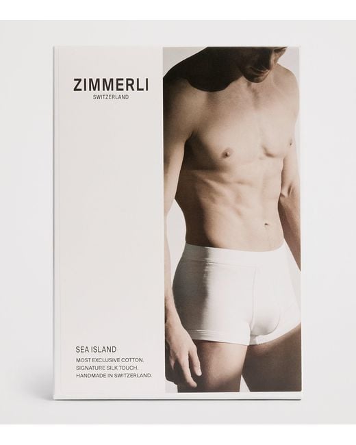 Zimmerli of Switzerland Brown Sea Island Cotton Boxer Briefs for men