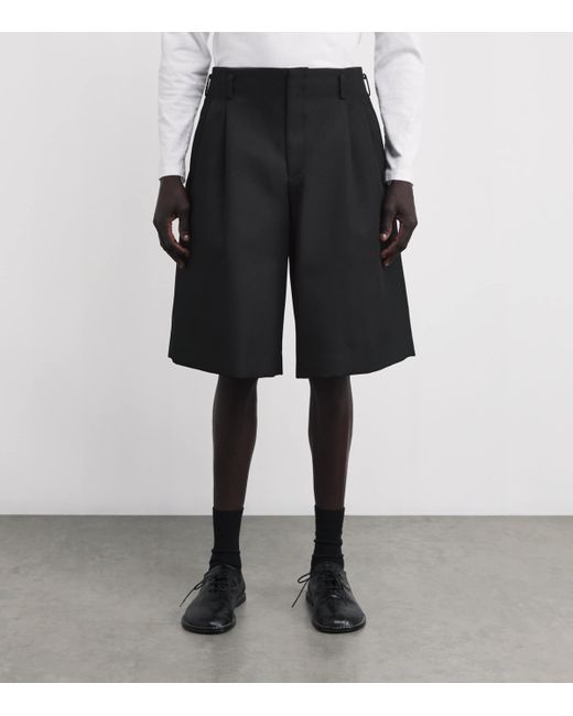 Comme des Garçons Black Corduroy Wide-Leg Shorts for men