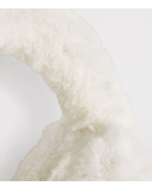 Yves Salomon White Rex Rabbit Fur Earmuffs