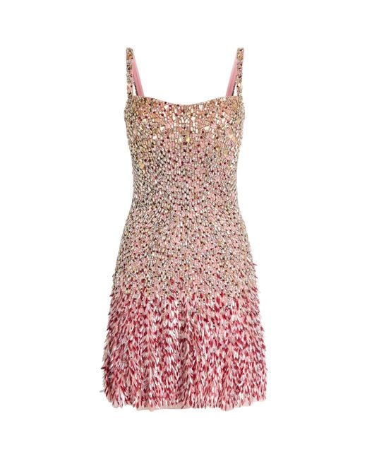 Jenny Packham Red Embellished Nima Mini Dress