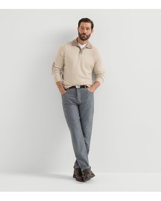 Brunello Cucinelli Gray Virgin Wool Flannel Tailored Trousers for men