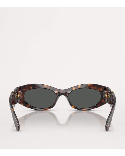 Versace Gray Acetate Oval Sunglasses