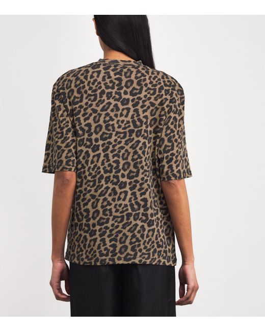 Anine Bing Brown Leopard Print Avi T-Shirt