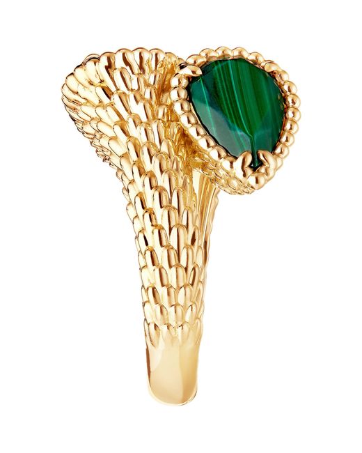 Boucheron Metallic And Malachite Serpent Bohème Two Motif Ring