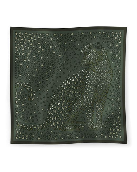 Cartier Green Silk Panthère Dots Scarf