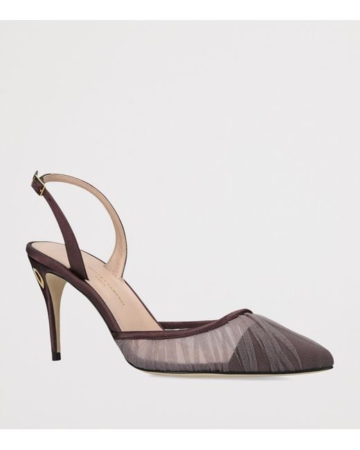 JENNIFER CHAMANDI Metallic Tulle Vittorio Slingback Pumps 85