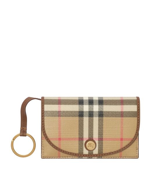 Burberry Natural Check Card Holder Keyring