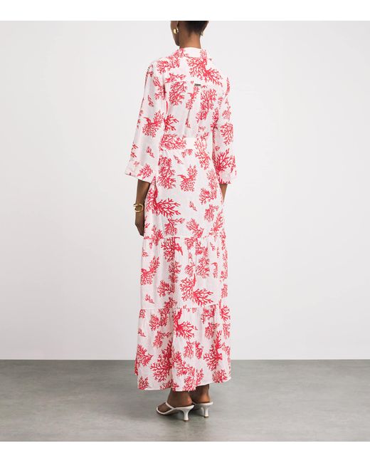 Heidi Klein Pink Silk Scala Maxi Shirt Dress
