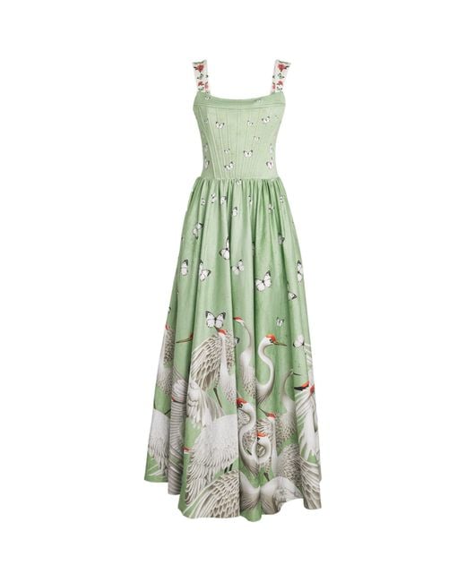 Alice + Olivia Green Butterfly Guinevere Maxi Dress