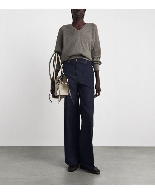 Agnona Blue Cotton-Cashmere Straight Jeans