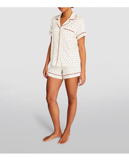 Eberjey White Gisele Heart Print Short Pyjama Set