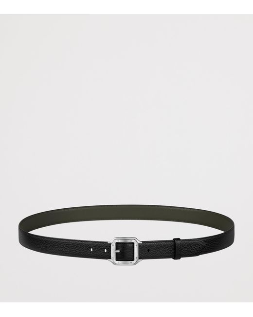 Cartier Black Leather Santos De Belt for men