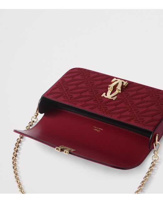Cartier Red Leather Mini C De Shoulder Bag