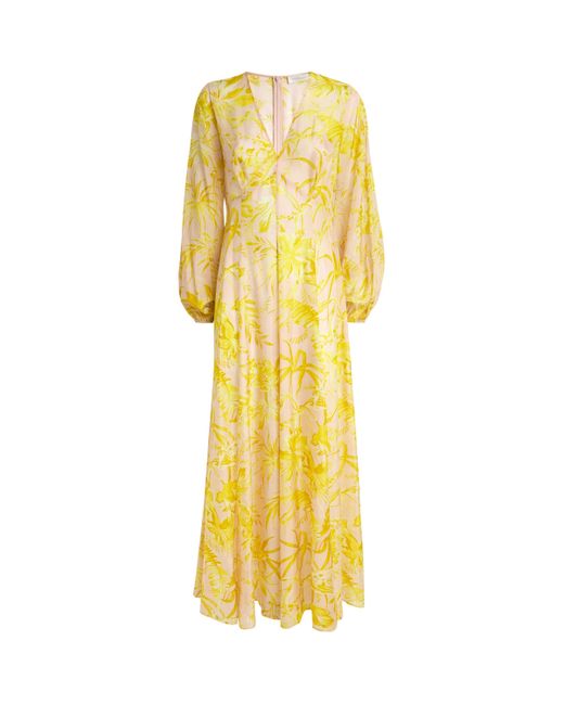 Zimmermann Yellow Silk Floral Maxi Dress