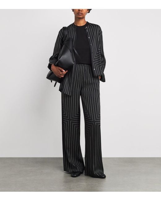 Joseph Black Geometric Print Athena Blouse