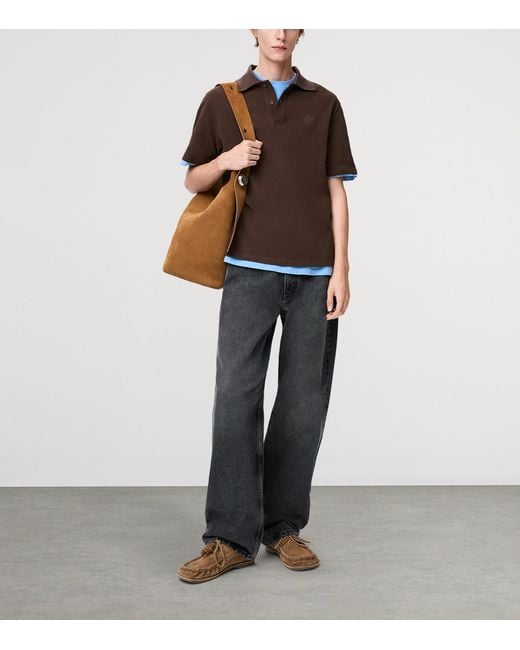Loewe Blue Buckle-Strap Straight Jeans for men